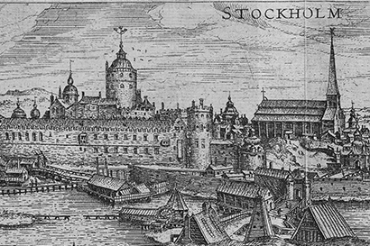 Kopparstick av slottet tre kronor